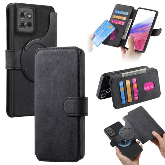 For Motorola Moto G Power 2025 CaseNeo MagSafe RFID Anti-theft Retro Leather Phone Case(Black)