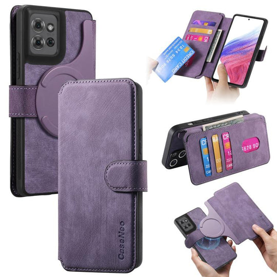 For Motorola Moto G Power 2025 CaseNeo MagSafe RFID Anti-theft Retro Leather Phone Case(Purple)