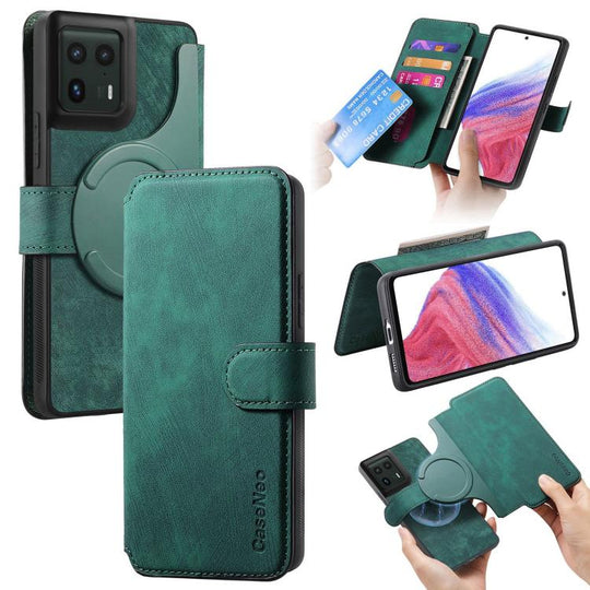 For Motorola Edge 50 Ultra CaseNeo MagSafe RFID Anti-theft Retro Leather Phone Case(Green)