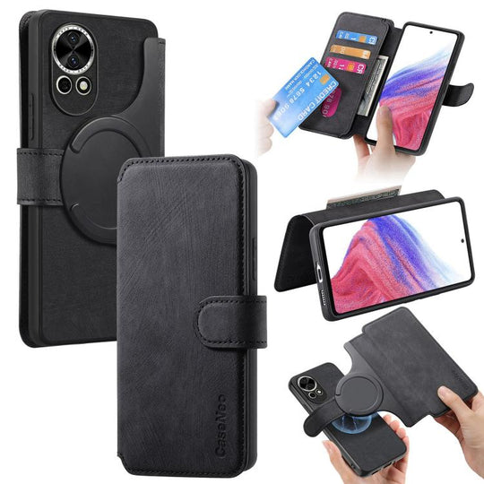 For Huawei nova 12 Pro CaseNeo MagSafe RFID Anti-theft Retro Leather Phone Case(Black)