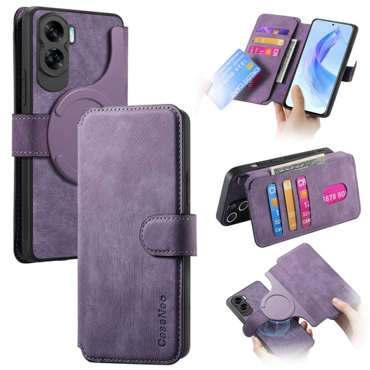 For Honor 90 Lite CaseNeo MagSafe RFID Anti-theft Retro Leather Phone Case(Purple)
