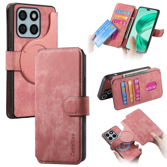 For Honor X8b CaseNeo MagSafe RFID Anti-theft Retro Leather Phone Case(Pink)