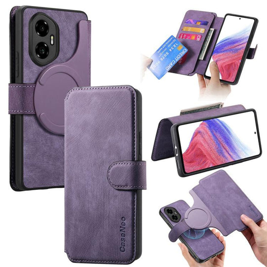 For Honor 300 CaseNeo MagSafe RFID Anti-theft Retro Leather Phone Case(Purple)