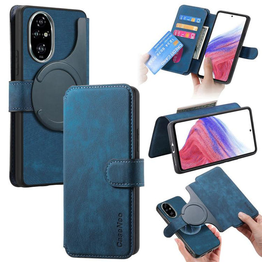 For Honor 200 Pro CaseNeo MagSafe RFID Anti-theft Retro Leather Phone Case(Blue)