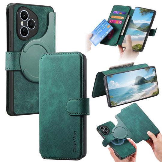 For Honor 400 Pro Global 160.8mm CaseNeo MagSafe RFID Anti-theft Retro Leather Phone Case(Green)