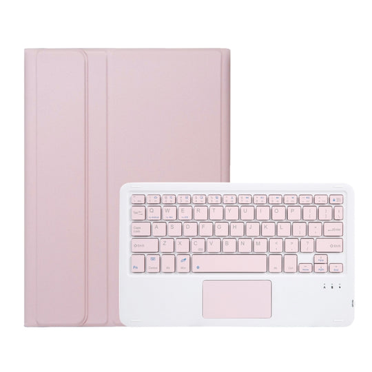 For Honor Pad X8b / X10 2026 / X8a / X9 2024 AH25-A Ultra-thin Detachable Bluetooth Keyboard Leather Tablet Case with Touchpad(Pink White)