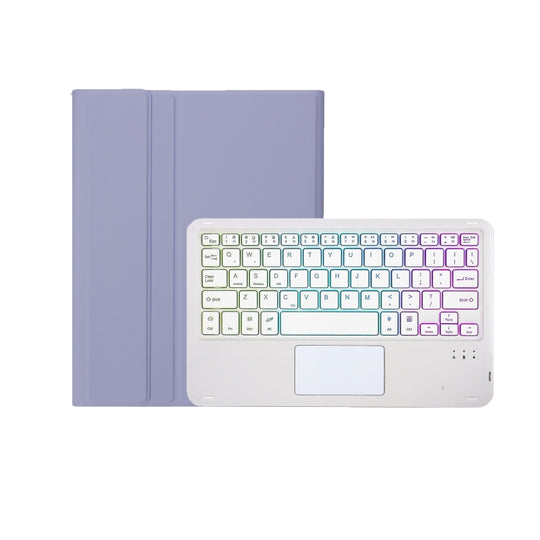 For Honor Pad X8b / X10 2026 / X8a / X9 2024 AH25-AS Ultra-thin Detachable Backlight Bluetooth Keyboard Leather Tablet Case with Touchpad(Lavender White)