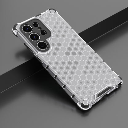 For Samsung Galaxy S25 Ultra 5G Honeycomb Shockproof Phone Case(White) by buy2fix