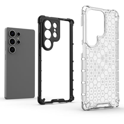 For Samsung Galaxy S25 Ultra 5G Honeycomb Shockproof Phone Case(Black) by buy2fix