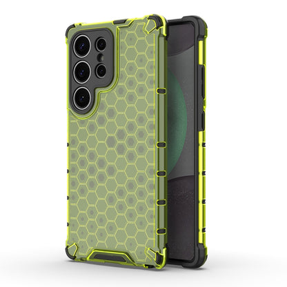 For Samsung Galaxy S25 Ultra 5G Honeycomb Shockproof Phone Case(Green) by buy2fix