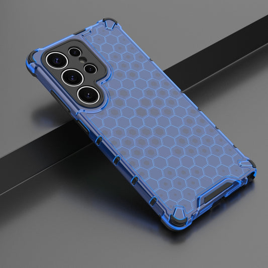 For Samsung Galaxy S25 Ultra 5G Honeycomb Shockproof Phone Case(Blue) by buy2fix