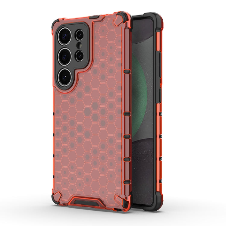 For Samsung Galaxy S25 Ultra 5G Honeycomb Shockproof Phone Case(Red) by buy2fix