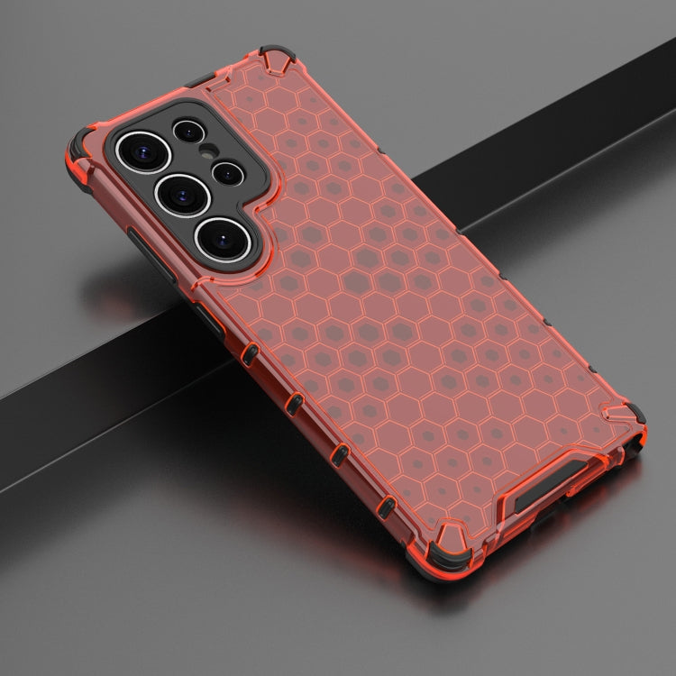 For Samsung Galaxy S25 Ultra 5G Honeycomb Shockproof Phone Case(Red) by buy2fix