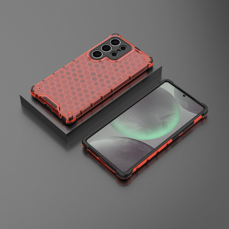 For Samsung Galaxy S25 Ultra 5G Honeycomb Shockproof Phone Case(Red) by buy2fix