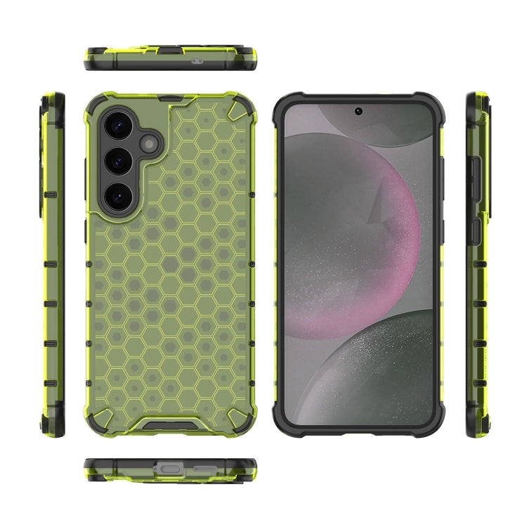 For Samsung Galaxy S25+ 5G Honeycomb Shockproof Phone Case(Green) by buy2fix