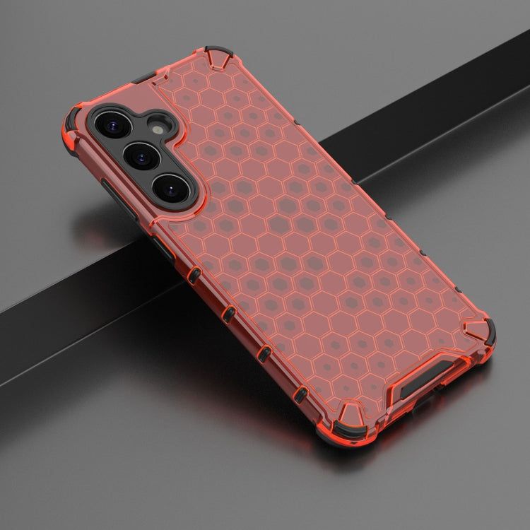 For Samsung Galaxy S25+ 5G Honeycomb Shockproof Phone Case(Red) by buy2fix