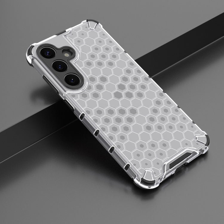 For Samsung Galaxy S25 5G Honeycomb Shockproof Phone Case(White) by buy2fix
