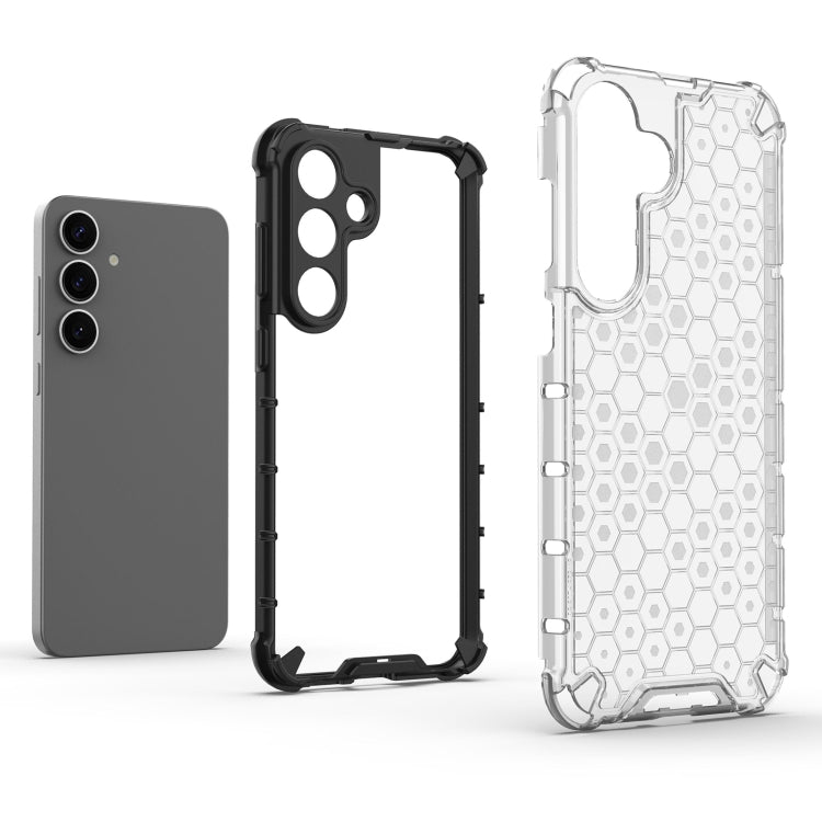 For Samsung Galaxy S25 5G Honeycomb Shockproof Phone Case(White) by buy2fix