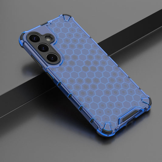 For Samsung Galaxy S25 5G Honeycomb Shockproof Phone Case(Blue) by buy2fix