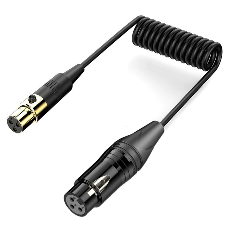 Mini XLR Female to XLR Female Audio Mixer Mini Microphone Coiled Audio Cable, Length: 0.5m(Black) - Microphone Audio Cable & Connector by buy2fix | Online Shopping UK | buy2fix