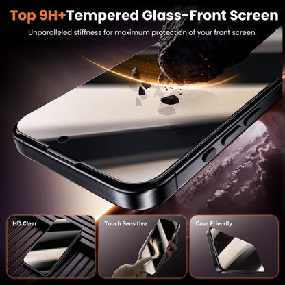 For iPhone 15 Plus Dust-Free Easy Install Privacy Tempered Glass Film(Black) - iPhone 15 Plus Tempered Glass by buy2fix | Online Shopping UK | buy2fix