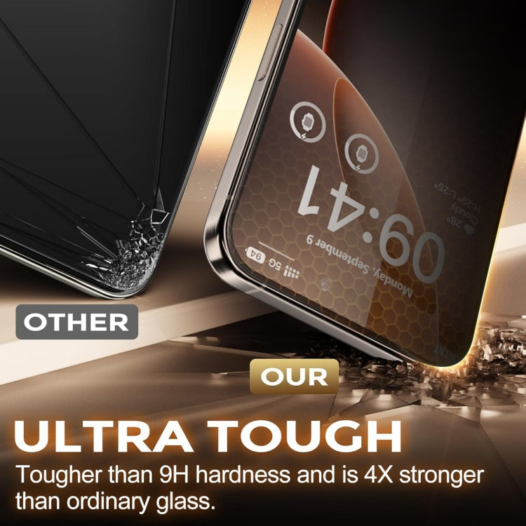 For iPhone 16 Pro Max Dust-Free Easy Install Privacy Tempered Glass Film(Black) by buy2fix