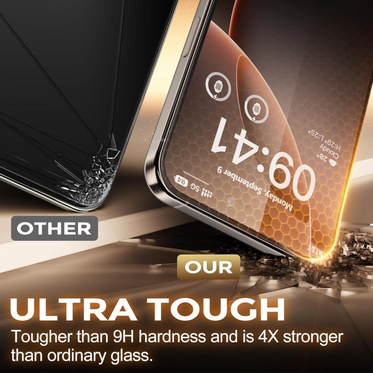 For iPhone 16 Pro Max Dust-Free Easy Install HD Tempered Glass Film(Black) by buy2fix