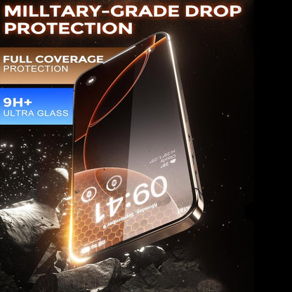 For iPhone 16 Pro Max Dust-Free Easy Install HD Tempered Glass Film(Black) by buy2fix