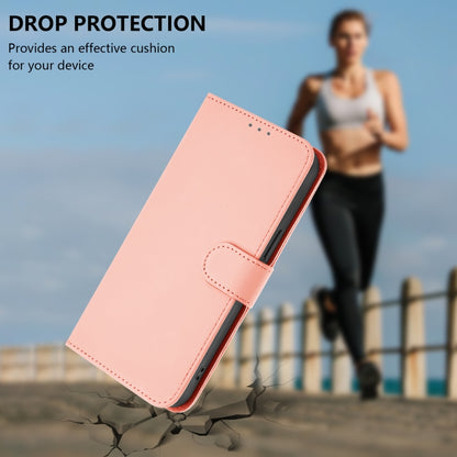 For Samsung Galaxy S25+ 5G Skin Feel Solid Color Leather Phone Case with Lanyard(Pink) - Galaxy S25+ 5G Cases by buy2fix | Online Shopping UK | buy2fix