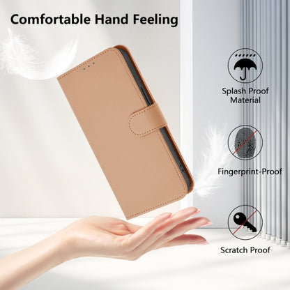 For Samsung Galaxy S25+ 5G Skin Feel Solid Color Leather Phone Case with Lanyard(Nude) - Galaxy S25+ 5G Cases by buy2fix | Online Shopping UK | buy2fix