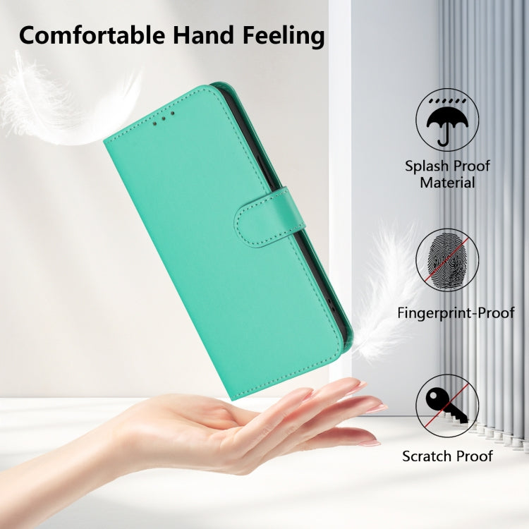 For Samsung Galaxy S25+ 5G Skin Feel Solid Color Leather Phone Case with Lanyard(Green) - Galaxy S25+ 5G Cases by buy2fix | Online Shopping UK | buy2fix