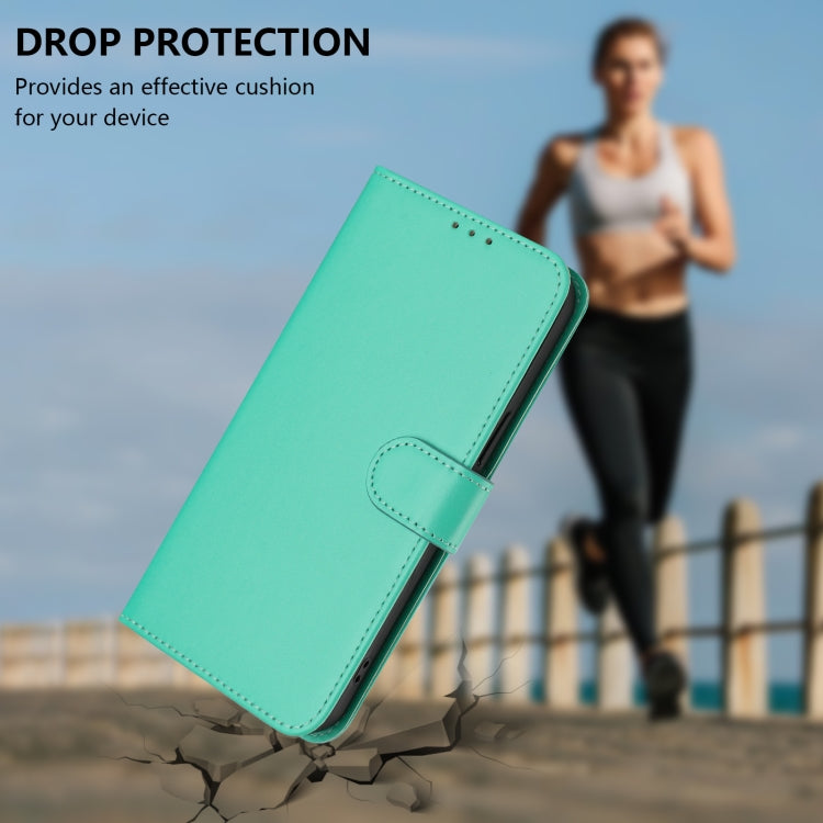 For Samsung Galaxy S25+ 5G Skin Feel Solid Color Leather Phone Case with Lanyard(Green) - Galaxy S25+ 5G Cases by buy2fix | Online Shopping UK | buy2fix