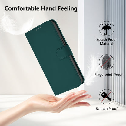 For Samsung Galaxy S25+ 5G Skin Feel Solid Color Leather Phone Case with Lanyard(Dark Green) - Galaxy S25+ 5G Cases by buy2fix | Online Shopping UK | buy2fix