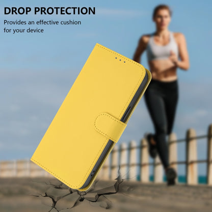 For Samsung Galaxy S25+ 5G Skin Feel Solid Color Leather Phone Case with Lanyard(Lemon Yellow) - Galaxy S25+ 5G Cases by buy2fix | Online Shopping UK | buy2fix