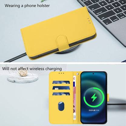 For Samsung Galaxy S25+ 5G Skin Feel Solid Color Leather Phone Case with Lanyard(Lemon Yellow) - Galaxy S25+ 5G Cases by buy2fix | Online Shopping UK | buy2fix