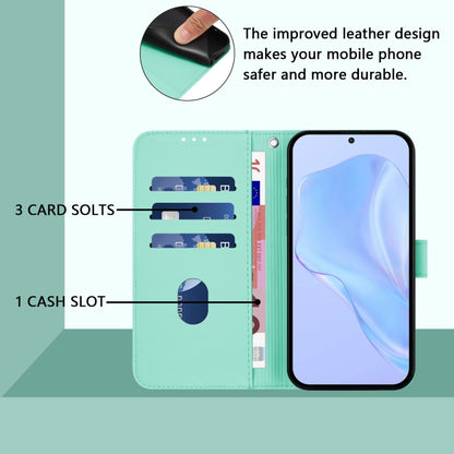 For Samsung Galaxy S25+ 5G Skin Feel Solid Color Leather Phone Case with Lanyard(Mint Green) - Galaxy S25+ 5G Cases by buy2fix | Online Shopping UK | buy2fix