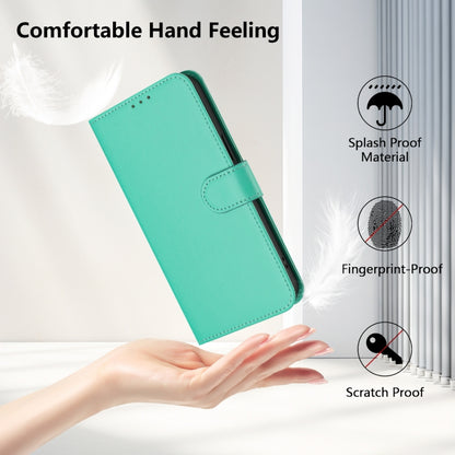 For Samsung Galaxy S25 5G Skin Feel Solid Color Leather Phone Case with Lanyard(Green) by buy2fix