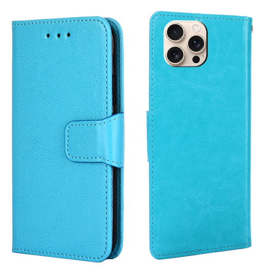 For iPhone 16 Pro Max Crystal Texture Leather Phone Case(Sky Blue) by buy2fix