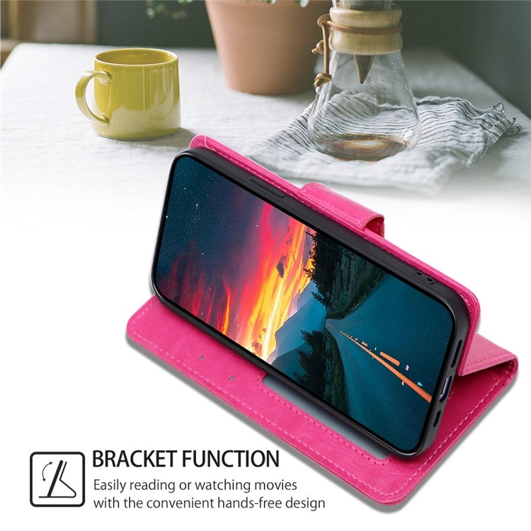 For iPhone 16 Pro Max Crystal Texture Leather Phone Case(Rose Red) by buy2fix