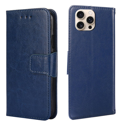 For iPhone 16 Pro Max Crystal Texture Leather Phone Case(Royal Blue) by buy2fix