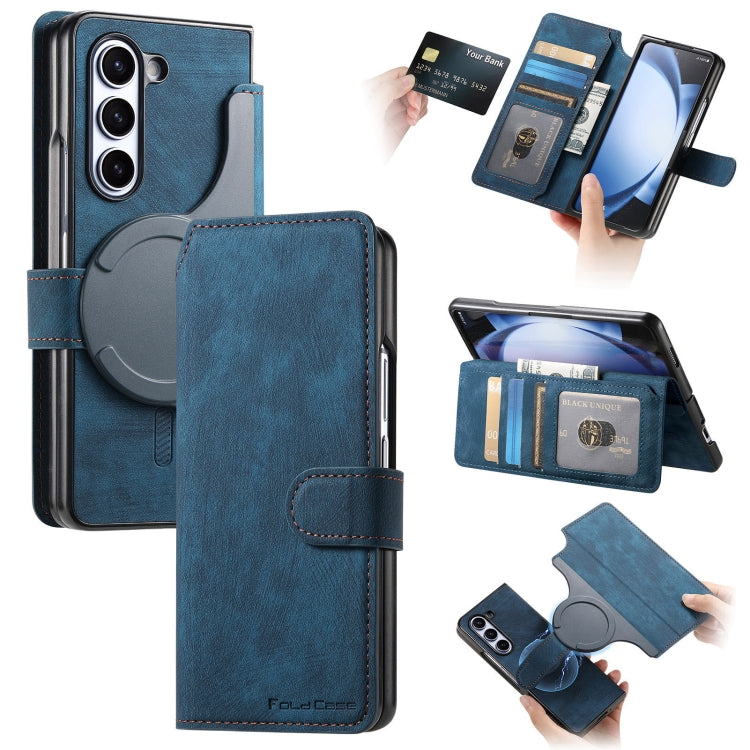 For Samsung Galaxy Z Fold6 CaseNeo MagSafe RFID Anti-theft Retro Leather Phone Case(Blue) - Galaxy Z Fold6 5G Cases by CaseNeo | Online Shopping UK | buy2fix