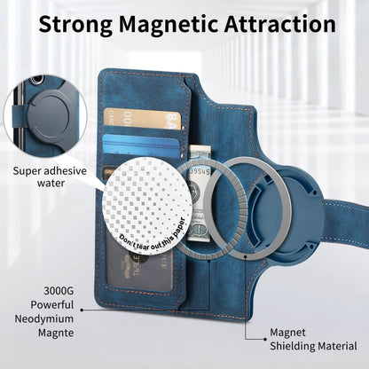For Samsung Galaxy Z Fold6 CaseNeo MagSafe RFID Anti-theft Retro Leather Phone Case(Blue) - Galaxy Z Fold6 5G Cases by CaseNeo | Online Shopping UK | buy2fix