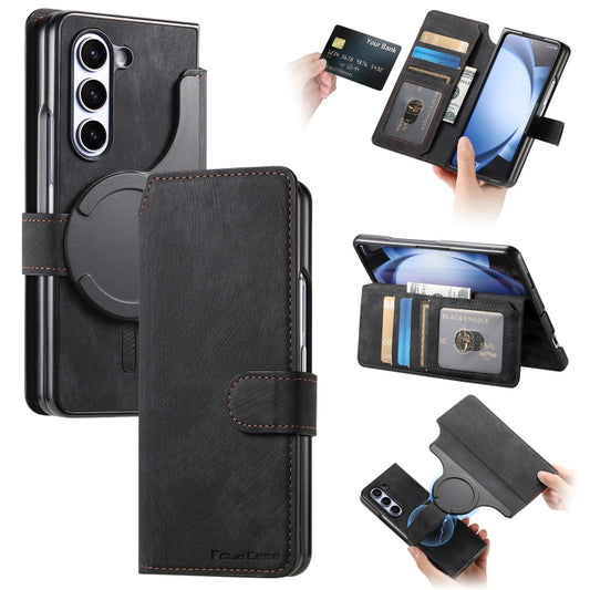 For Samsung Galaxy Z Fold5 CaseNeo MagSafe RFID Anti-theft Retro Leather Phone Case(Black) - Galaxy Z Fold5 Cases by CaseNeo | Online Shopping UK | buy2fix