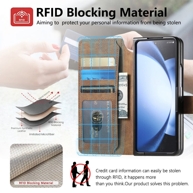 For Samsung Galaxy Z Fold5 CaseNeo MagSafe RFID Anti-theft Retro Leather Phone Case(Brown) - Galaxy Z Fold5 Cases by CaseNeo | Online Shopping UK | buy2fix