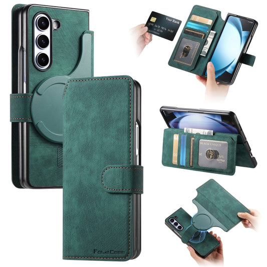 For Samsung Galaxy Z Fold5 CaseNeo MagSafe RFID Anti-theft Retro Leather Phone Case(Green) - Galaxy Z Fold5 Cases by CaseNeo | Online Shopping UK | buy2fix