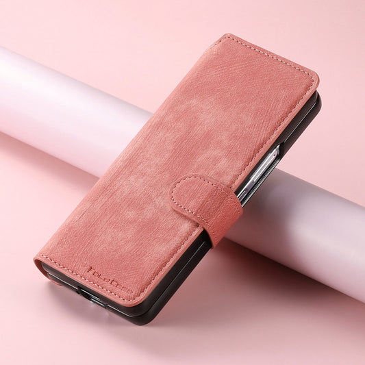 For Samsung Galaxy Z Fold5 CaseNeo MagSafe RFID Anti-theft Retro Leather Phone Case(Pink) - Galaxy Z Fold5 Cases by CaseNeo | Online Shopping UK | buy2fix