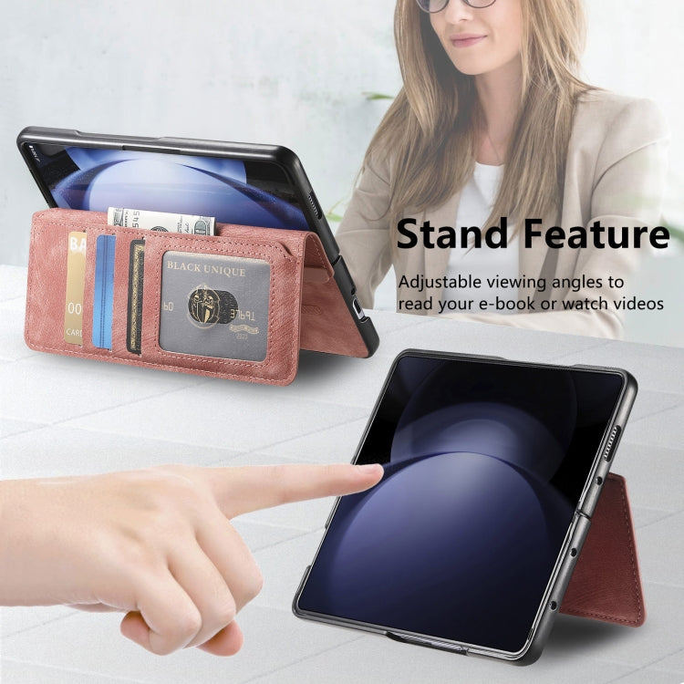 For Samsung Galaxy Z Fold5 CaseNeo MagSafe RFID Anti-theft Retro Leather Phone Case(Pink) - Galaxy Z Fold5 Cases by CaseNeo | Online Shopping UK | buy2fix