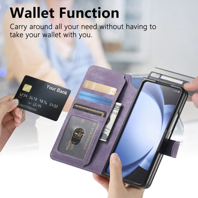 For Samsung Galaxy Z Fold5 CaseNeo MagSafe RFID Anti-theft Retro Leather Phone Case(Purple) - Galaxy Z Fold5 Cases by CaseNeo | Online Shopping UK | buy2fix
