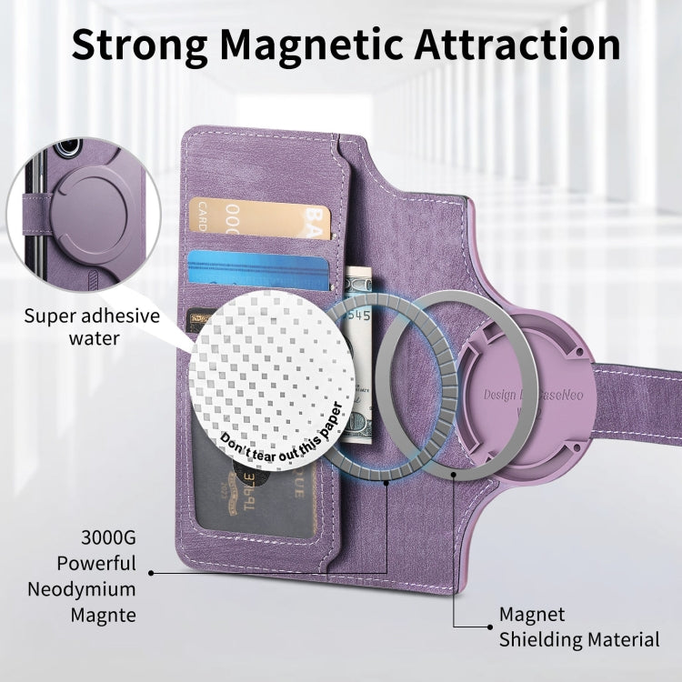 For Samsung Galaxy Z Fold5 CaseNeo MagSafe RFID Anti-theft Retro Leather Phone Case(Purple) - Galaxy Z Fold5 Cases by CaseNeo | Online Shopping UK | buy2fix