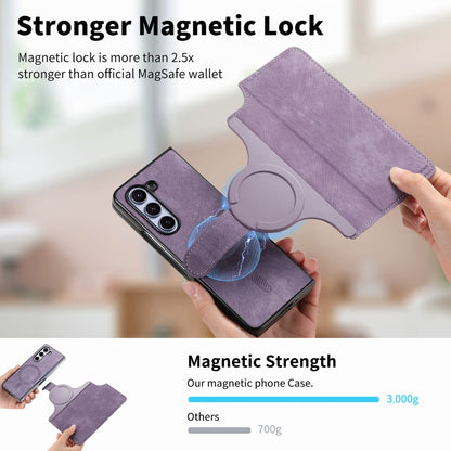For Samsung Galaxy Z Fold5 CaseNeo MagSafe RFID Anti-theft Retro Leather Phone Case(Purple) - Galaxy Z Fold5 Cases by CaseNeo | Online Shopping UK | buy2fix